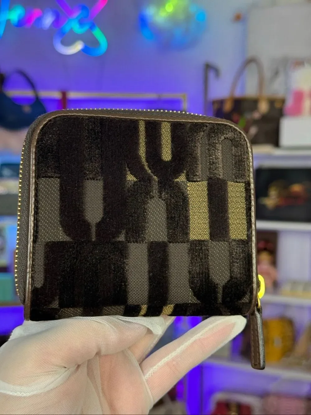 Rare Miu Miu 3D Logo Brown Leather Compact Wallet Full Set